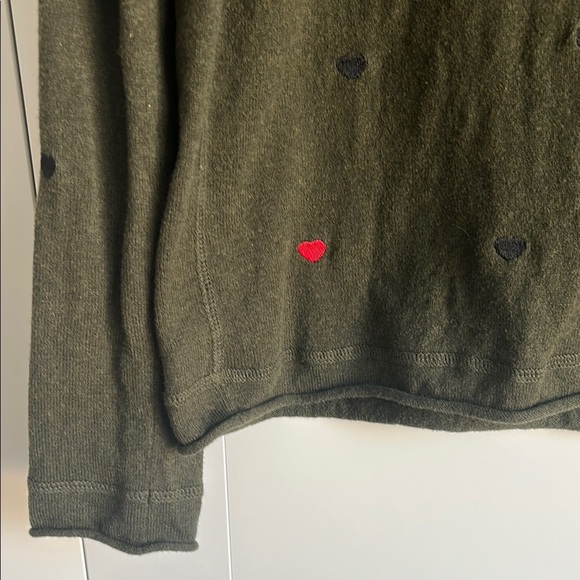 Lisa Todd Green More To Love Embroidered heart Crew Neck Sweater | S - Picture 5 of 5